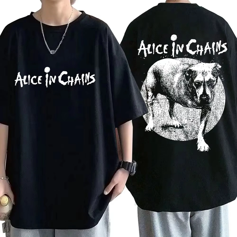 Rock Band Alice in Chains Double Sided Graphic T-shirts Summer Men Women Casual High Quality Cotton Tshirt Male Vintage T Shirts