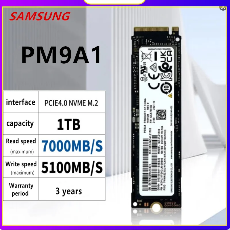 SAMSUNG 1TB PM9A1 SSD M.2 2280 NVMe M.2 NVMe PCIe4.0 for Laptop Desktop  Internal Solid State Drives