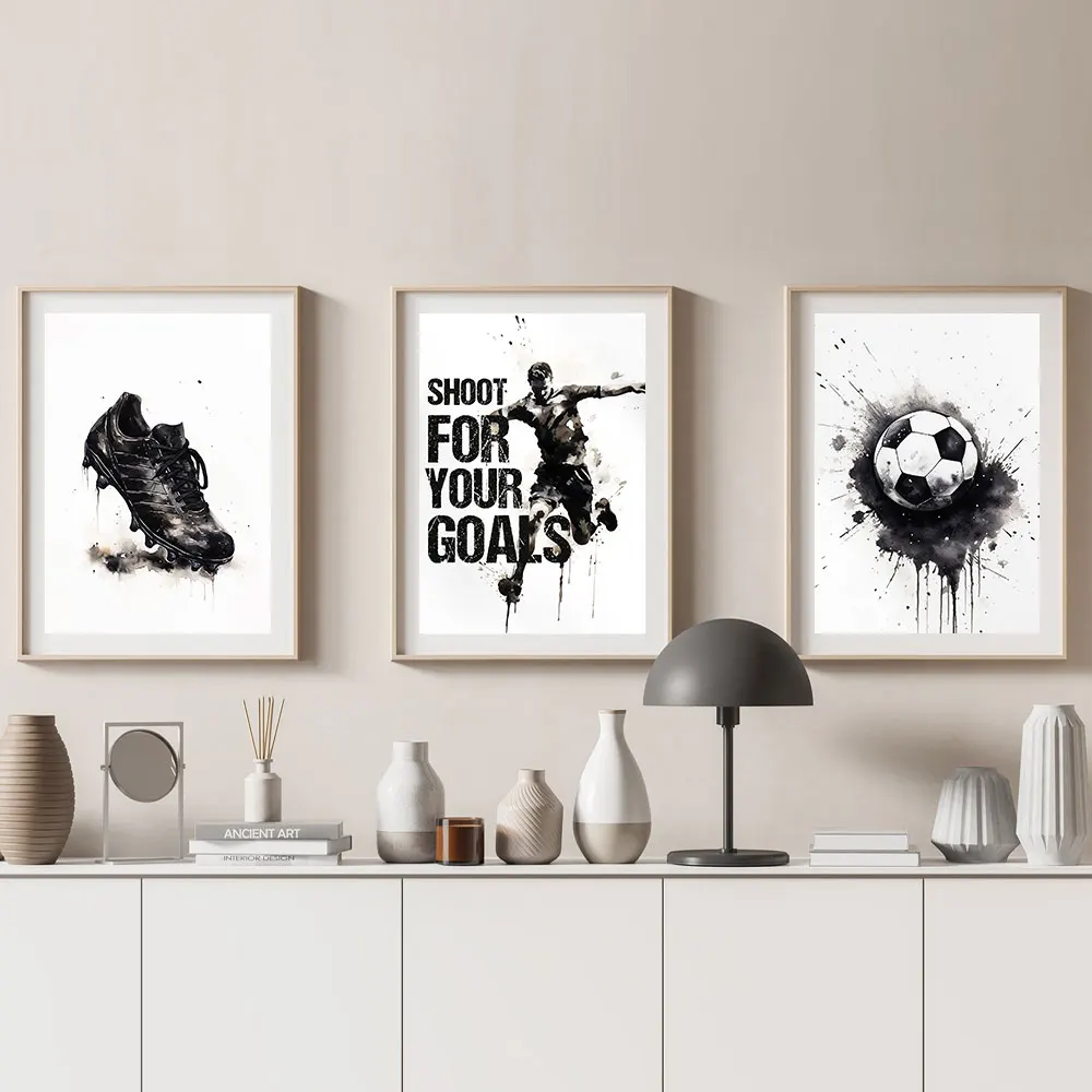 Set of 3 Football Wall Art Canvas Prints Poster, Boys Bedroom Decor Teen Room Football Wall Art, Football GiftsNo Frame