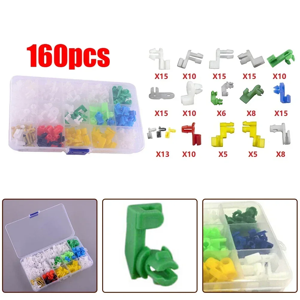 160Pcs Auto Plastic Door Lock Rod Clip Fasteners Mixed Wire Retainer Fixed Door Lock Rod Clip Side Fasteners Retainer