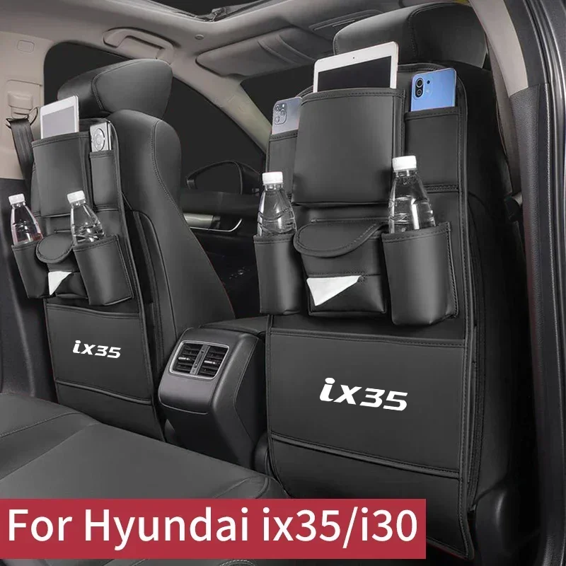 

Защитная накладка на спинку сиденья автомобиля из кожи для Hyundai IX35, I30, предотвращающая грязь и следы от ног детей, для заднего ряда сидений