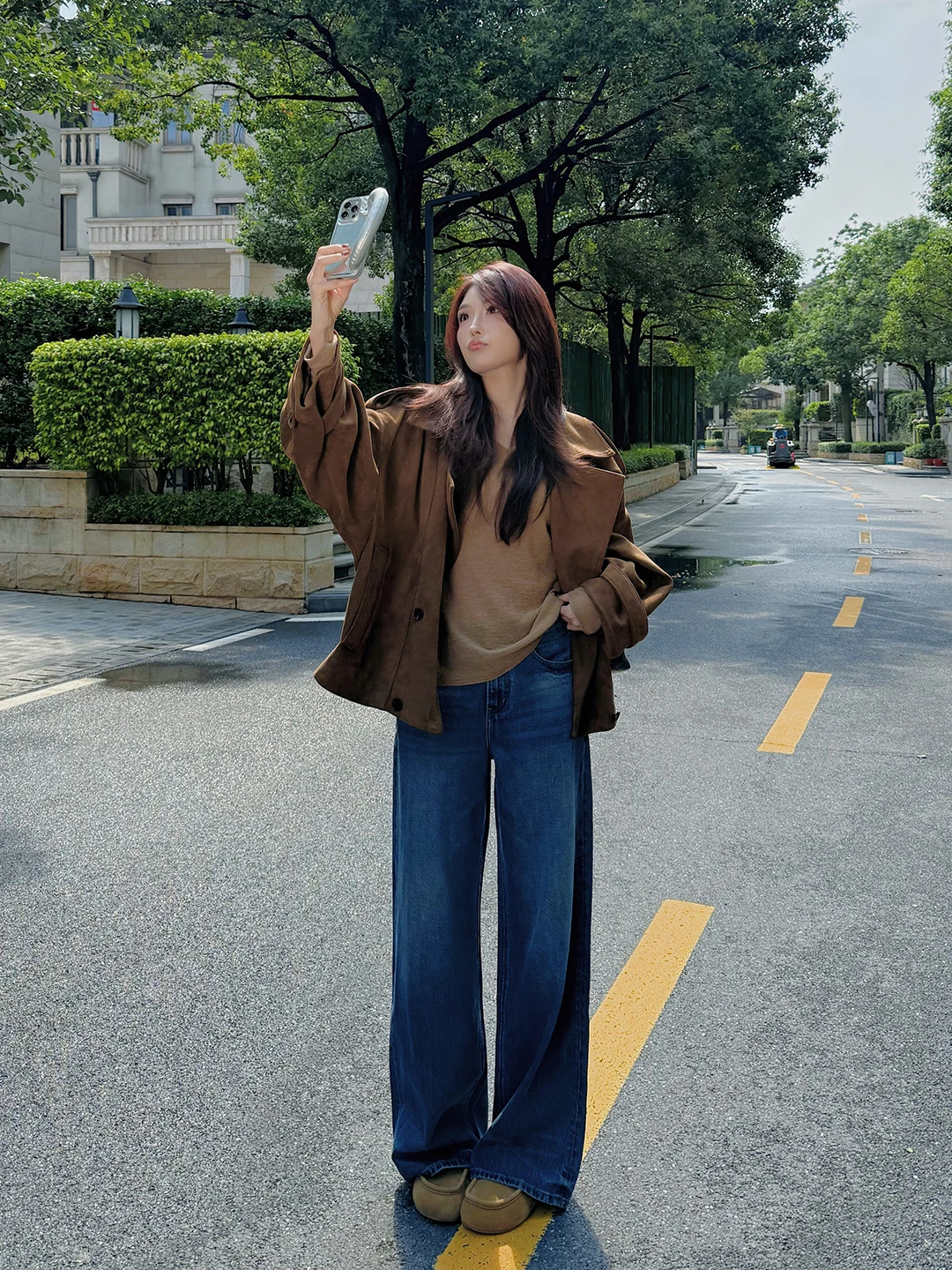 

Женские повседневные джинсы Confident Li Ynuo MPBY из 100% хлопка, модные, прямые, свободные, струящиеся, с высокой талией