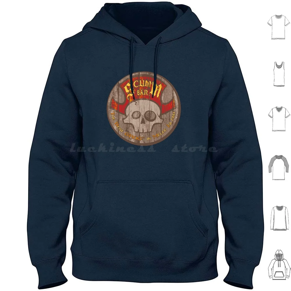 Scumm Bar Hoodie cotton Long Sleeve Monkey Island Guybrush Monkey Island Lechuck Retro Threepwood Pirate Lucas Pixel Lucas