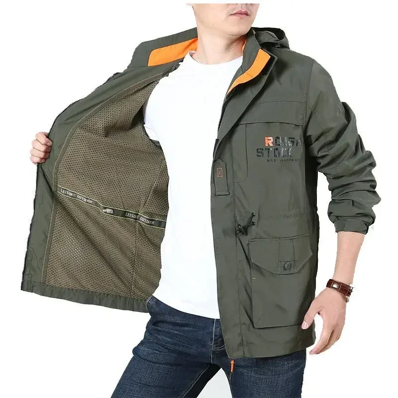 Men's Loose-Fit Fashion Casual Work Jacket Cross-Border Trade Spring Autumn European American Style Thin Material From China