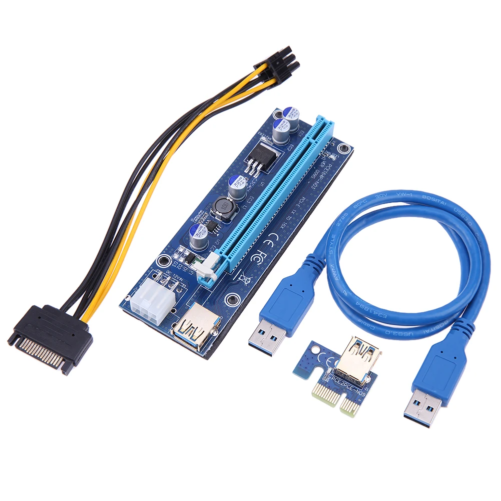 USB3.0 009S Кабель-адаптер BTC Miner Бытовой компьютер 60 см PCI-E Riser1 X 16X PCI-E Набор для майнинга биткойнов
