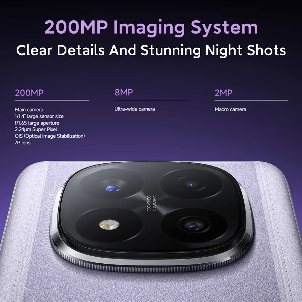 Wereldpremière Global Version Redmi Note 14 Pro+ 5G Smartphone Snapdragon 7s Gen 3 200MP Achteruitrijcamera 120W HyperCharge IP68