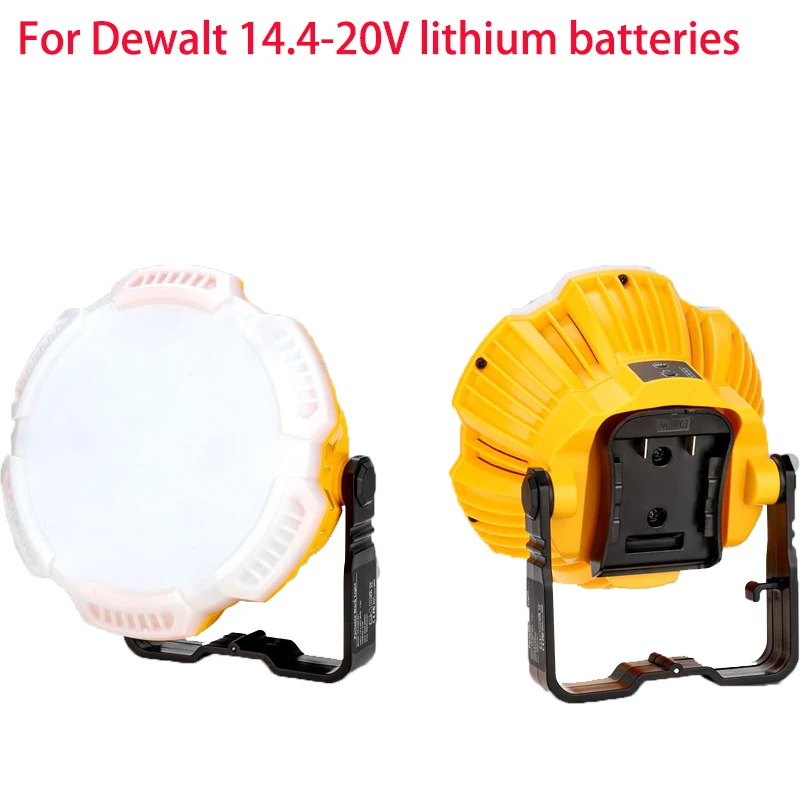 

24W 2400LM LED Work Light Rechargeable Portable Light with Hook for Dewalt 18V 20V Batteries for Tent Workplace Ceiling Lighting