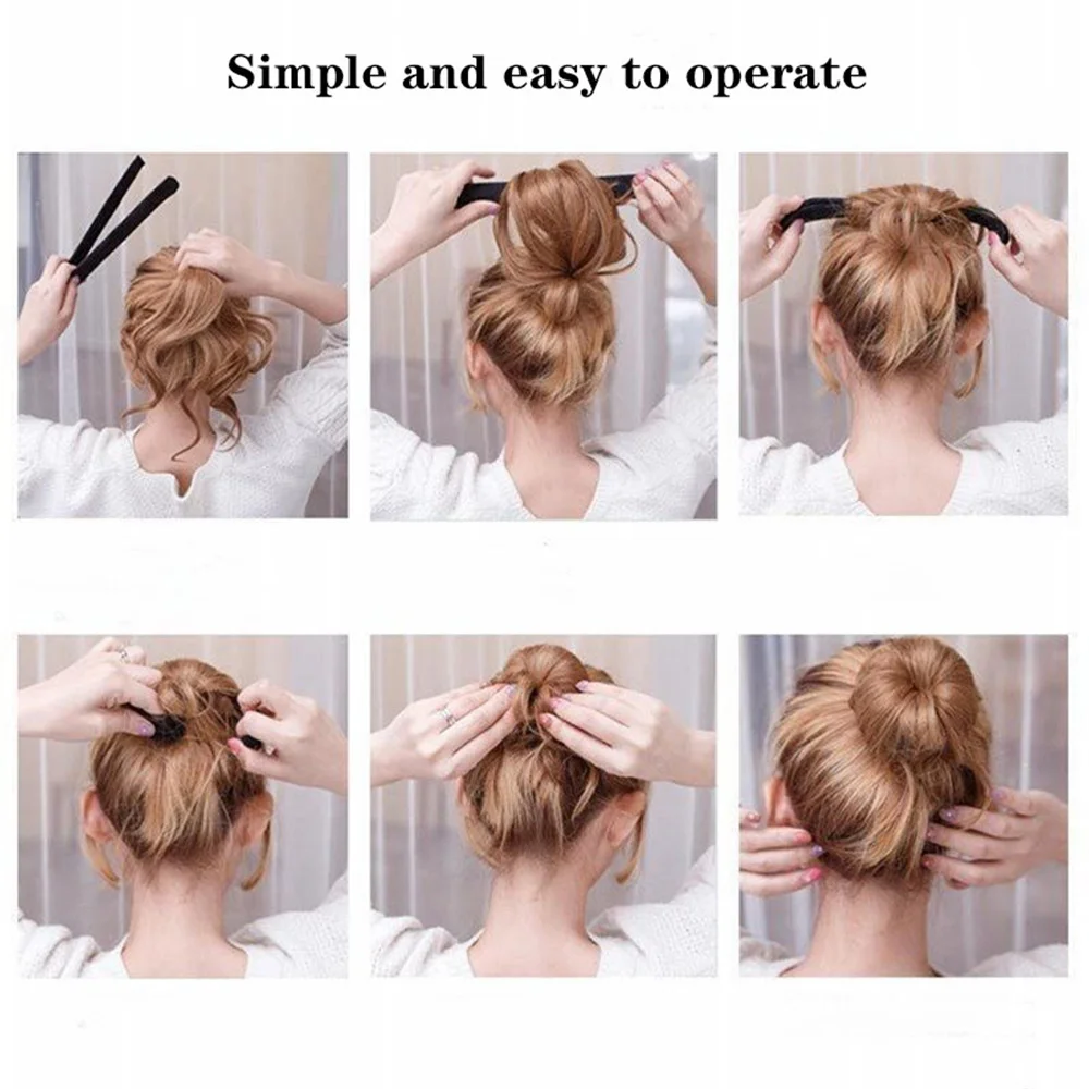 French Braid Hair Tools Styling Diy Magic Bun Maker Hair Braid Accessories Twist Sponge Donut Bun Maker Hairstyle Brown