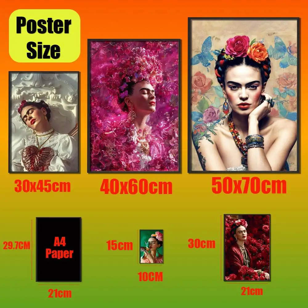 For F-Frida K-Kahlo Poster Cover Wall Murals Home Custom Self-adhesive Decoration Sticker Playbill Film