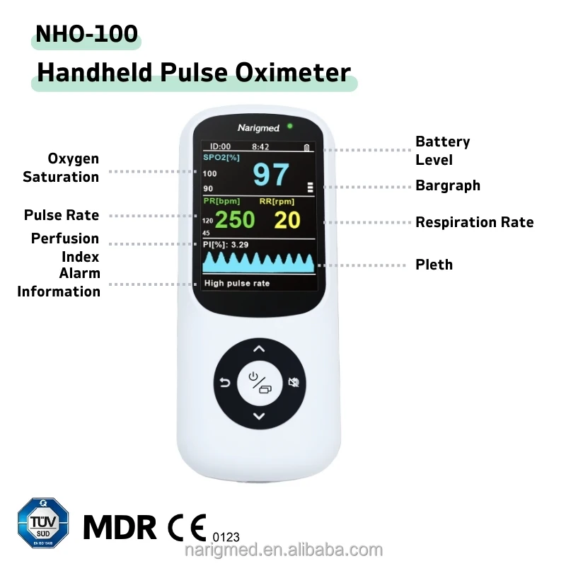 NHO-100 Oem Low Perfusion Neonatal Veterinary Pulse Oximeter Baby Oximeter Handheld Pulse Oximeter