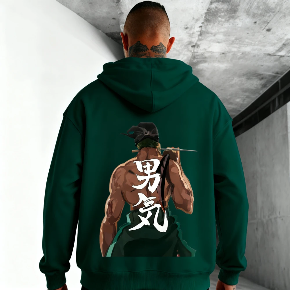 شعبية مانغا قطعة واحدة رورونوا زورو الرجال هوديي القطن اللياقة البدنية ريترو الشارع فضفاض كبير المرأة قصيرة الأكمام عادية Y2K