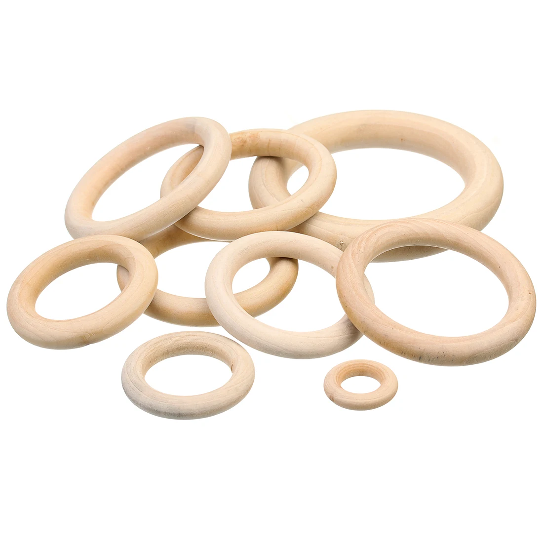 2-20pcs Solid Natural Wooden Teething Ring Wood Lead-Free Beads For Ornaments Connectors Macrame DIY Jewelry Making Earrings