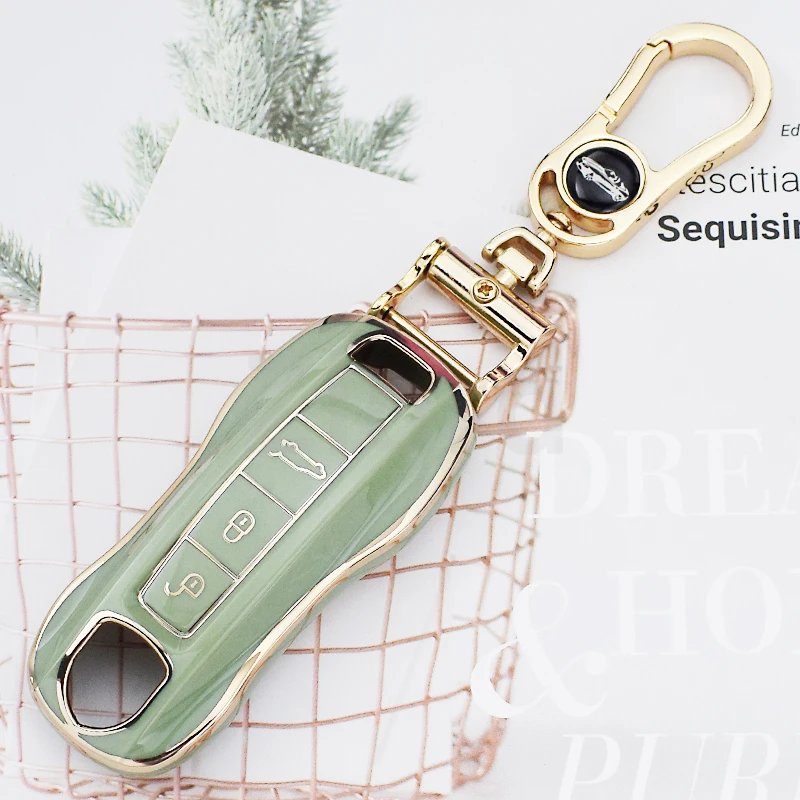 Soft TPU Car Key Case Cover Shell For Porsche Panamera Cayenne 971 911 9YA Macan Boxste Auto Protector Accessories