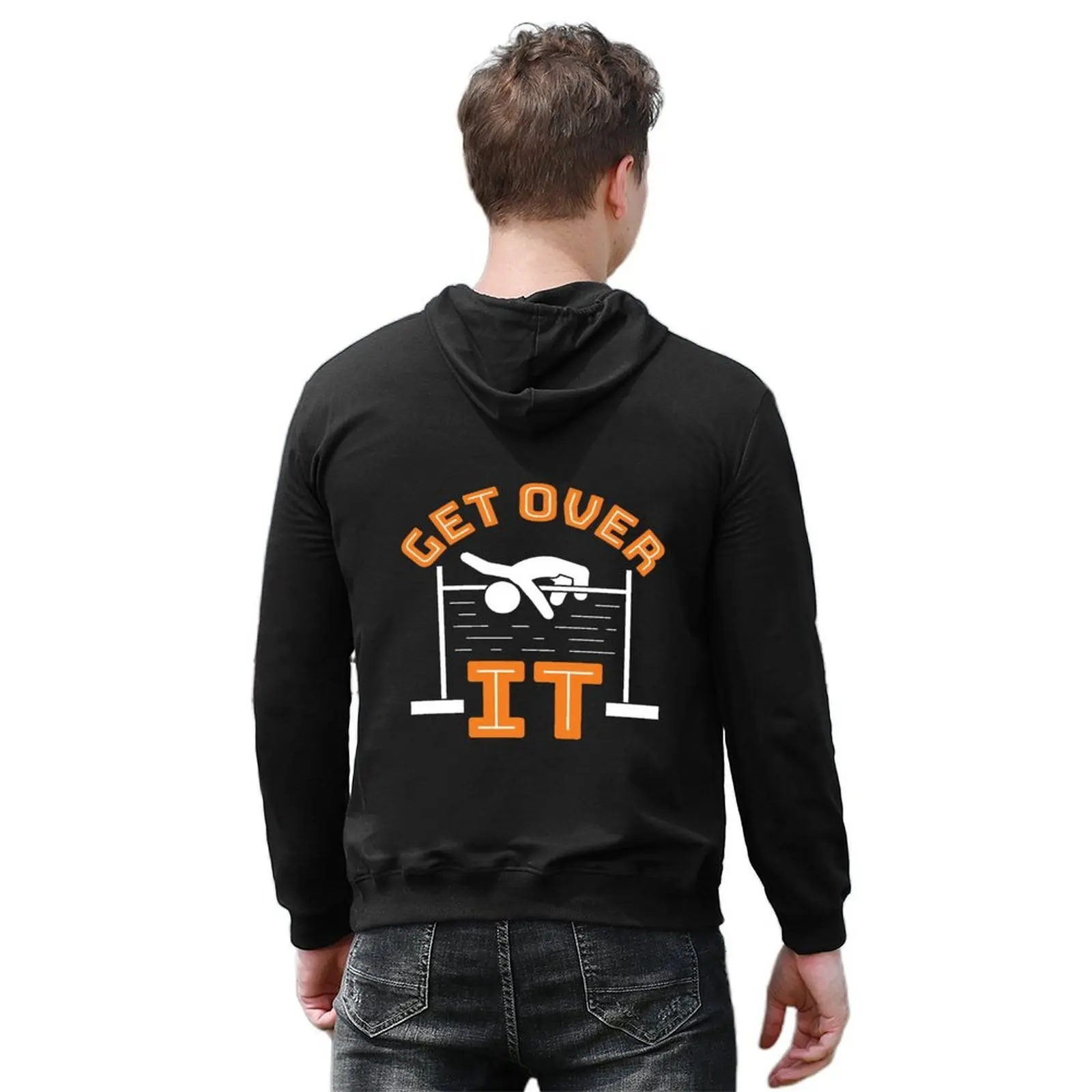 High Jump - Get Over It Hoodie ملابس أنيمي بلوزة على الطراز الياباني للرجال مجموعة تي شيرتات عرق ميزات جديدة من هوديس وبلوزات