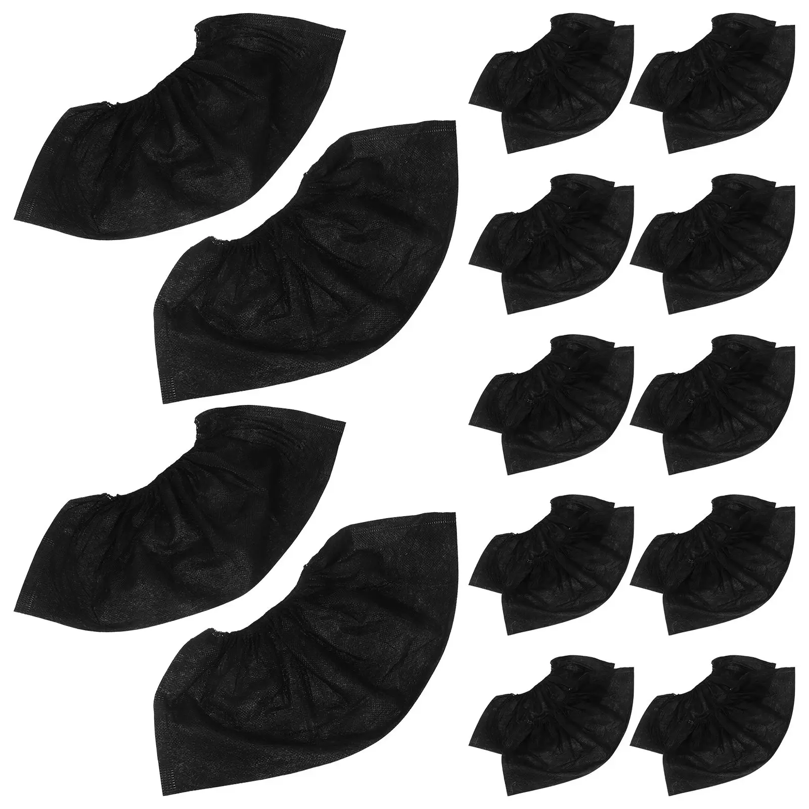 

100 Pcs Black Shoe Covers Nonwoven Thick Disposable Dustproof Nonslip Household Footwear Protective One Size Fits All