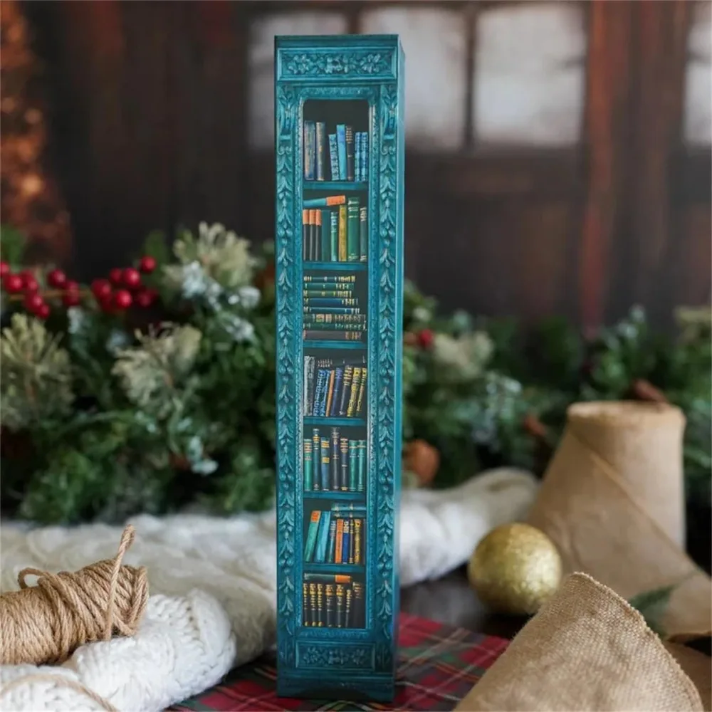 كتاب صغير زخرفة تقويم القدوم رف الكتب السنة الجديدة عيد الميلاد العد التنازلي التقويم مع 24 كتاب تقويم القدوم عيد الهالوين