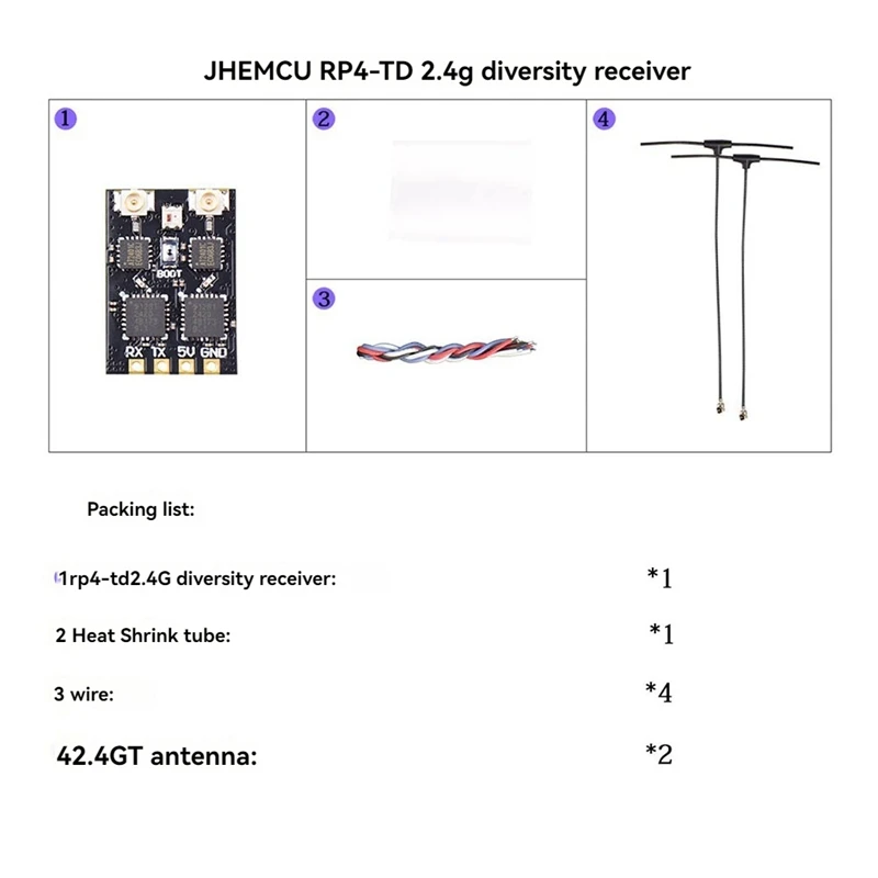 RP4-TD ELRS 2.4Ghz RX True Diversity Receiver For FPV Long Range RC Drone Airplane