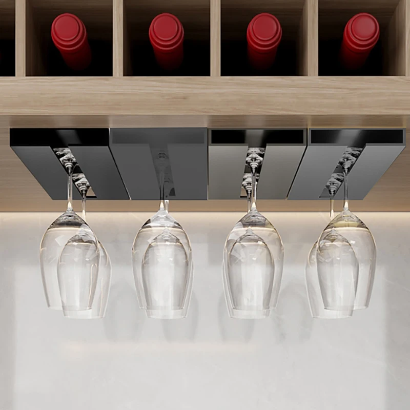 Kitchen Cabinet No Drill Holder Wine Glass Rack Multi-Function Classification Stemware Cup Organizer Hanging Holder Shelf