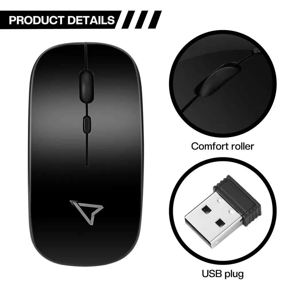 Wireless Mouse For Laptop PC 2.4Ghz USB Rechargeable Mouses Wireless Computer Silent Mice For Laptop PC Notebook Wireless Mouse