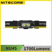 NITECORE NU45 1700Lumens LED 8 x NiteLab UHE LEDs Beam color White Light, Red Light Rechargeable HeadLamp Hiking/Trekking,