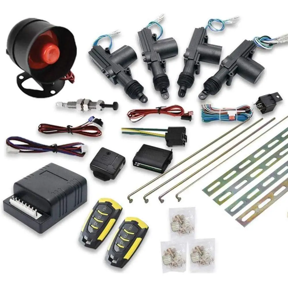 For most cars Car Remote Central Locking Kit 4 Doors Keyless Entry System + AntiTheft Alarm Immobiliser System with Shock Sensor
