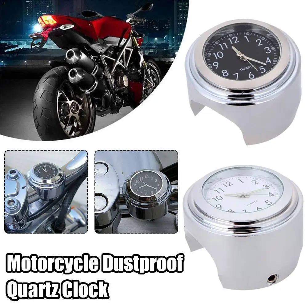 Aluminum Quartz Watch Luminous Clock Handlebar Mount For Motorcycle Scooter Bicycle Handlebar Waterproof Time Display Universal