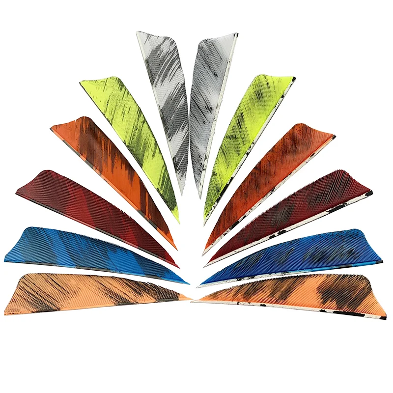 50Pcs New 3Inch Feather Arrows Fletching Shield Cut Natural Turkey Plumes Ink Painting for Archery DIY Accessories