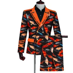 Heren Afrikaanse Kleding Bazin Riche Afrikaanse Wax Print Top Pakken en Broek Sets Ankara Kleding 2 Stuks Blazer en Broek Set WYN725