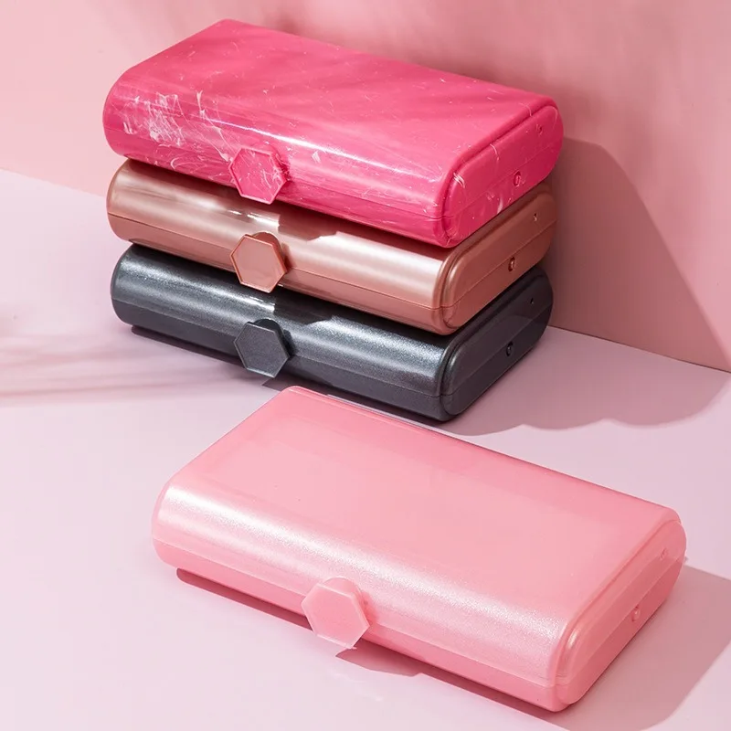 Make-up-Box mit Spiegel, Aufbewahrungsbox für Nagelkunst, doppellagige Aufbewahrungsbox für Mädchen und Studenten, tragbare Aufbewahrungstasche für Reisekosmetik