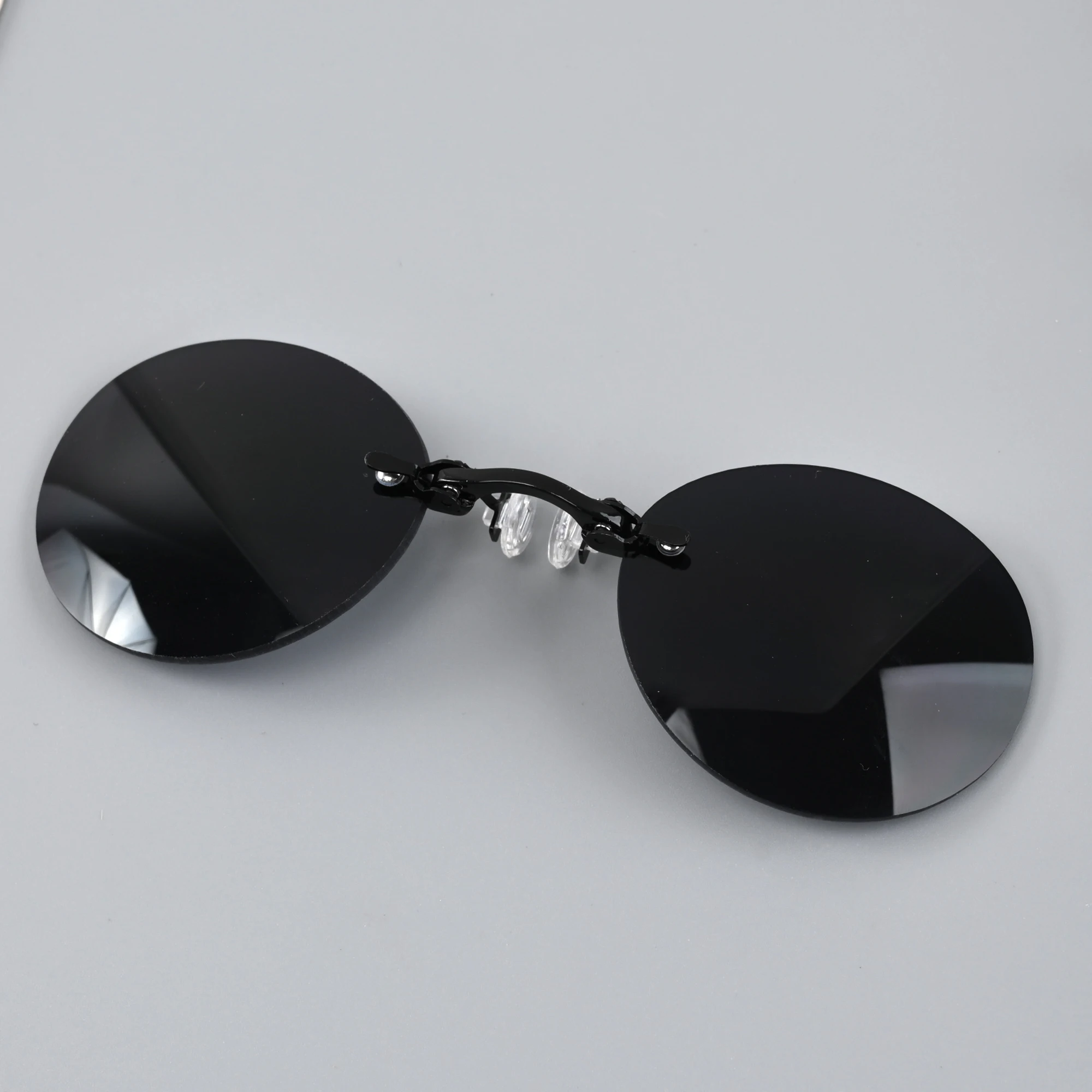 Nakładane na nos okulary Matrix Morpheus okulary okrągłe bez oprawek Clip-On okulary do jazdy Vintage mężczyźni okulary UV400