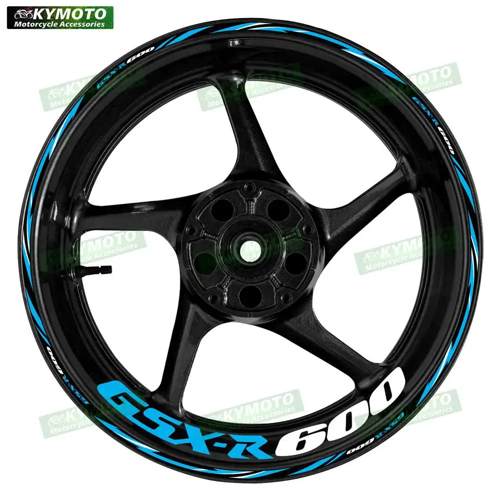 For GSX-R600 GSXR600 Reflective Motorcycle Wheel Sticker 17 Inch Rim Stripe Decal Racing Off-Road Fairing Accessories
