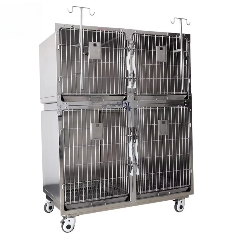 

Large Folding Stainless Steel Dog Crate with Snap Button Closure Water Resistant Design for Outdoor Use-Cat Cage Pet Supplies