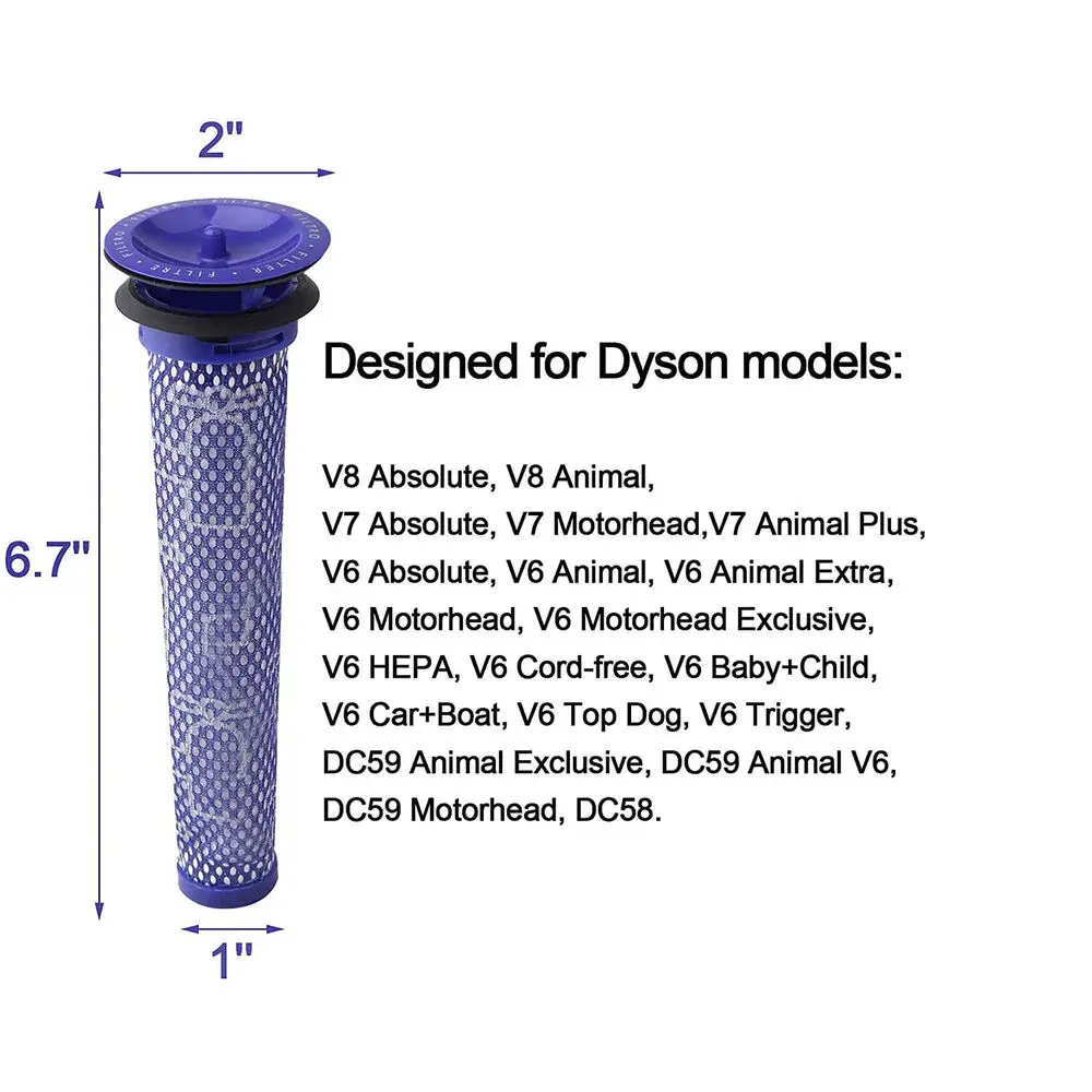 8 Pack Vervangende Vacuümfilters Voor Dyson V7 V8 Motorhead Absolute Hepa Filter