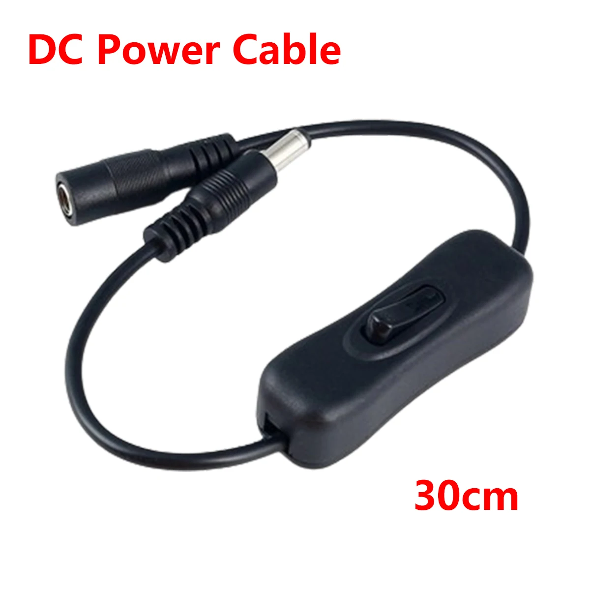 

for LED Light Monitor Router DC 5V-12V Connector Power Cable Male to Female Extension Cord 30cm with 304 Swith