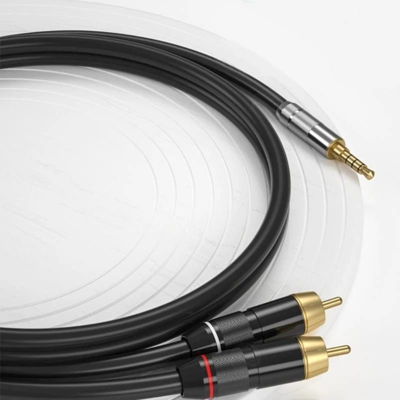 Male Cable 3.5mm to 2 Male Y Splitter Stereo Adapter Line Auxiliary Sound Headphone Cord Connector for Phone Speakers