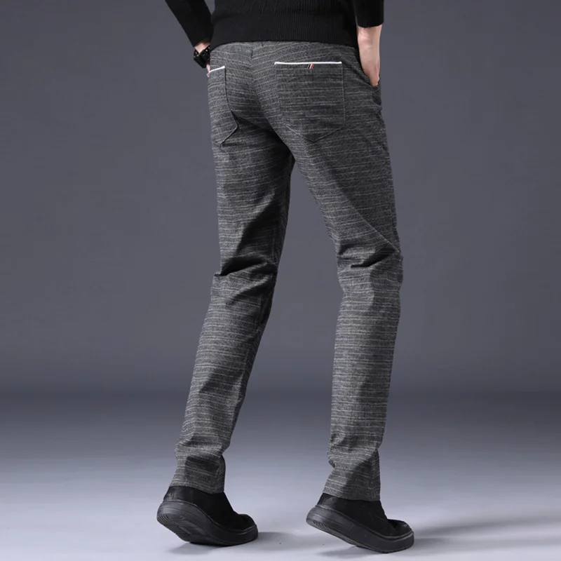 Pantalon à carreaux pour hommes, pantalon droit décontracté, sarouel, vêtements FJMale, affaires, quatre saisons, hiver, 2024, ajouter un sourire