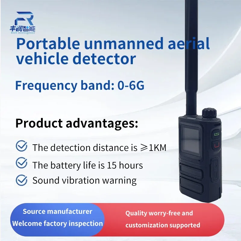

Detect 0-6GHZ Frequency Drone DetectorSupport Russian English Handheld Drone Alarms UAV detector detector alarm