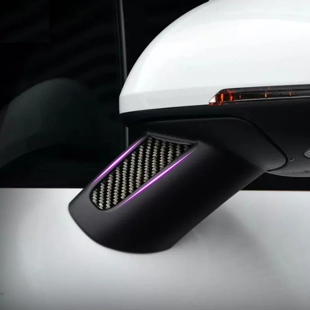 

2pcs Carbon Fiber Rearview Mirror Decoration Sticker Anti-Scratch Strips Protector Trim for Porsche Macan 2014-2021