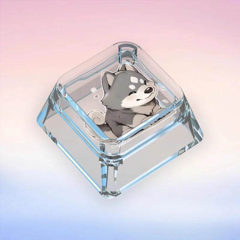 Cute Puppy Lovely Dog Keycaps Anime Custom Artisan Animal Point Key Cap Transparent Original Wooting Mechanical Keyboard Keycap