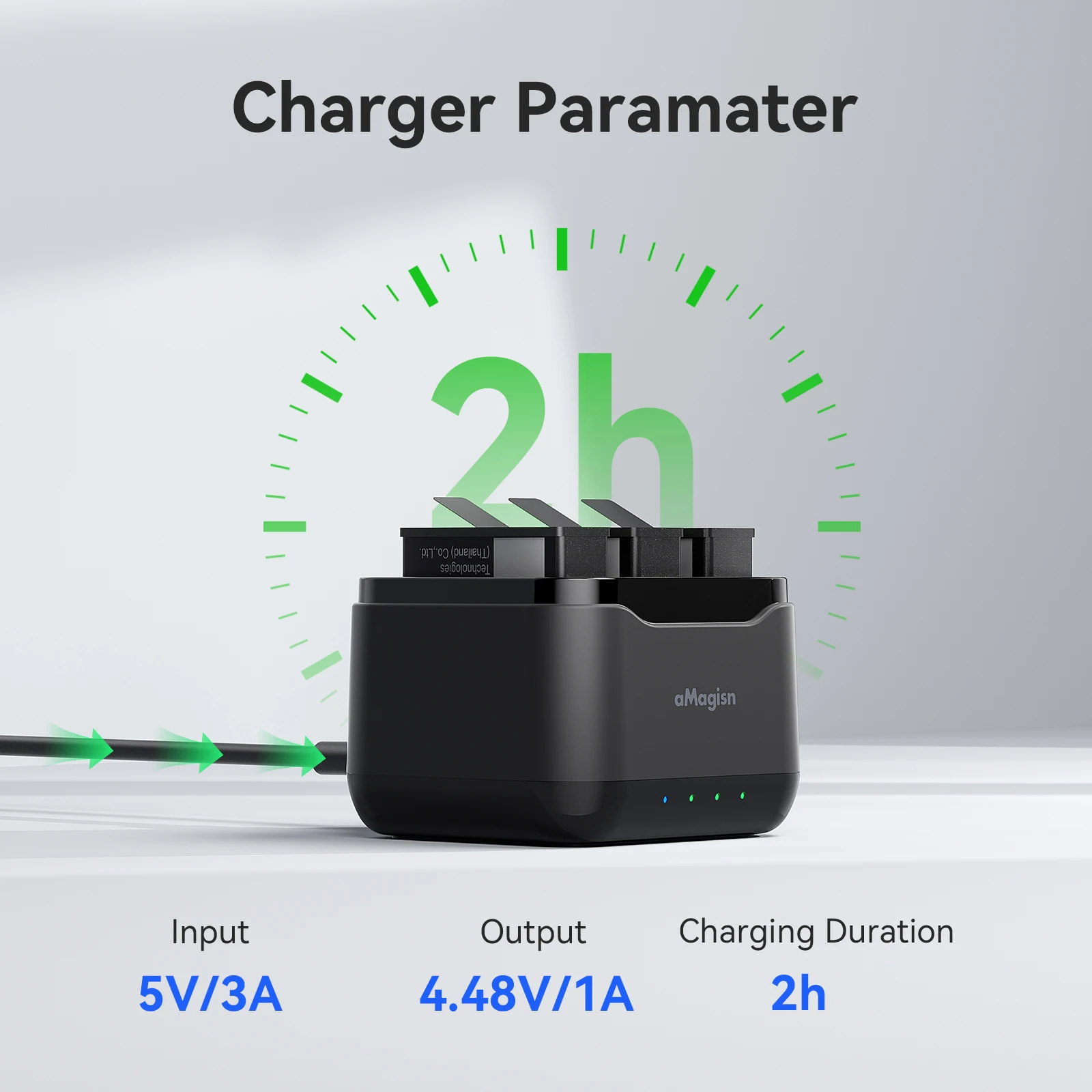 Akku-Ladebox für DJI Osmo Action 5 Pro 3 Steckplätze Schnelllade-Hub Action 5 Pro Ladegerät Akku-Aufbewahrungskoffer Zubehör