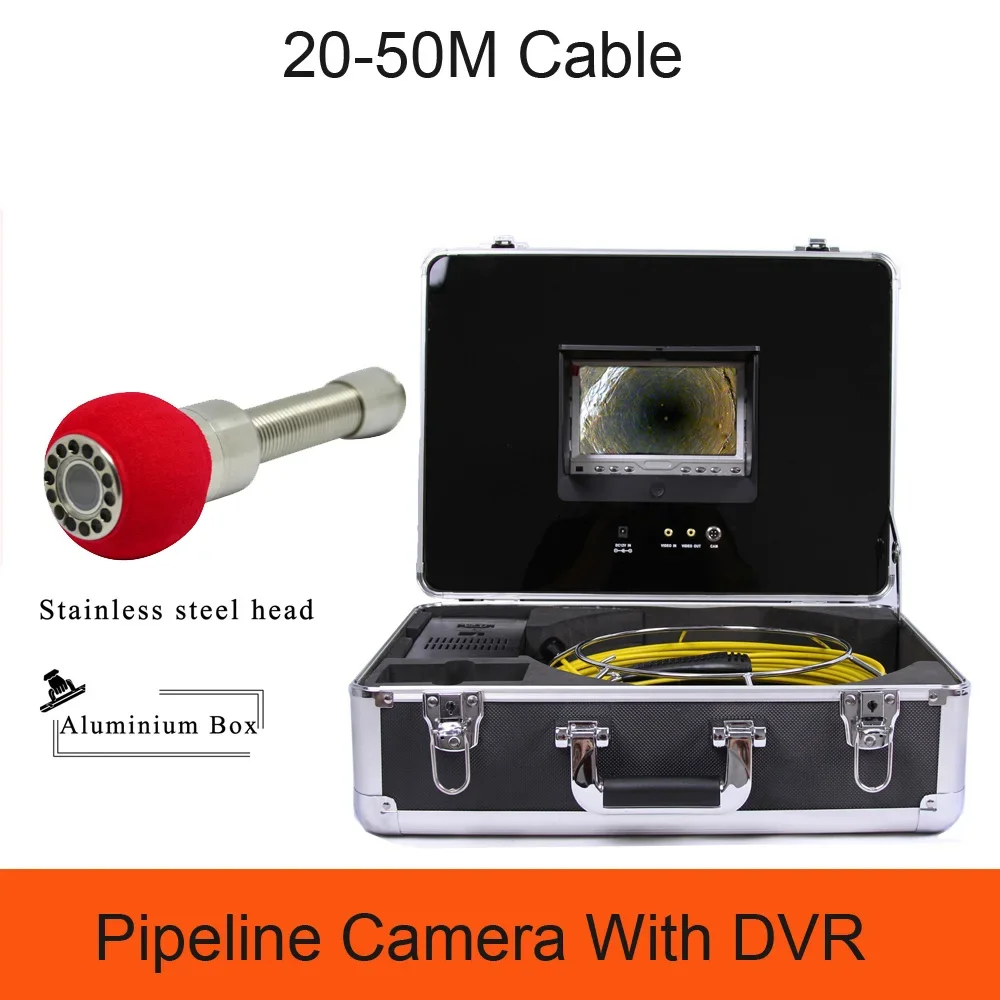 1 Set Industrial Sewer Inspection Camera 20 To 50M Cable Pipe Camera Surveillance For Pipeline Endoscope HD Video Recorder