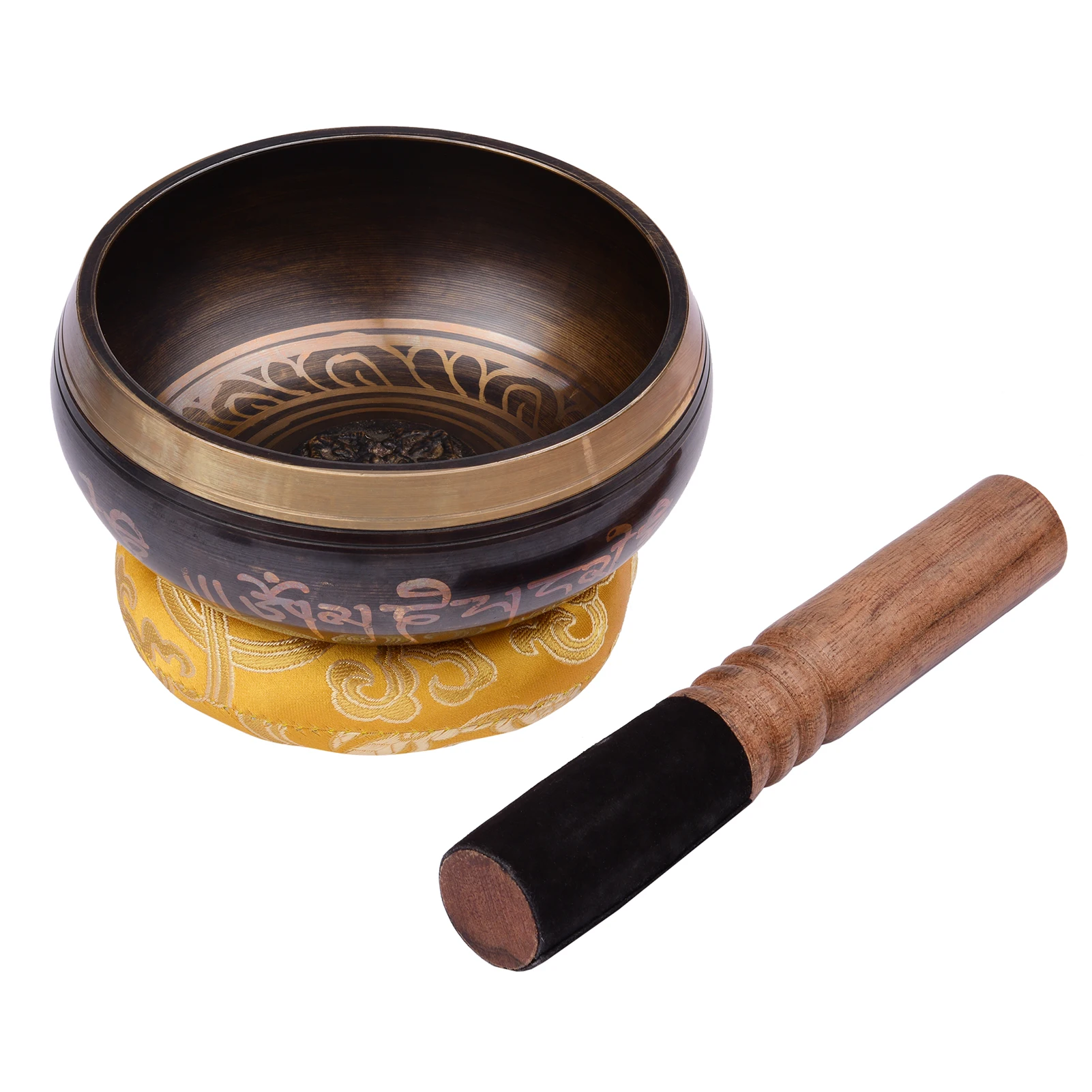 

Tibetan Singing Bowl Set with 12.5cm/5inch Handmade Metal Sound Bowl & Soft Cushion & Wooden Striker