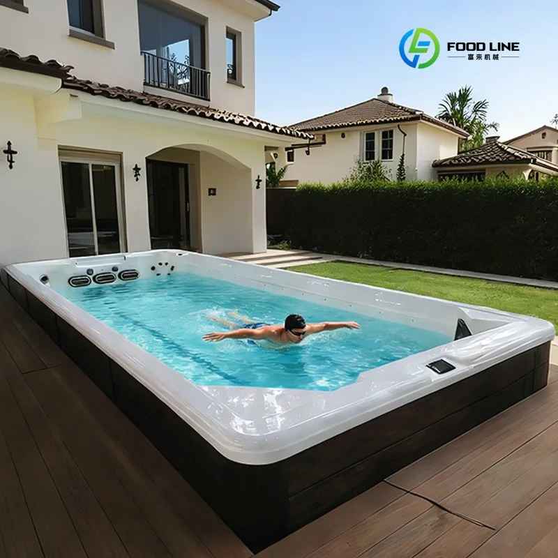 2026 New FL Customized 6 People Outdoor Swim Spa Pool  With Jacuzzier Party Bathtub Massage Freestanding Swim Spa Pool