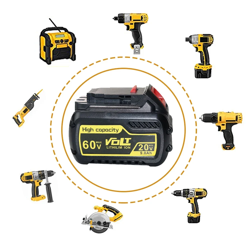 Batería de iones de litio de repuesto para herramienta eléctrica Dewalt, 60V, 9000mAh, DCB609, DCB200, DCB606, DCB205, DCB206, DCB209, DCB182