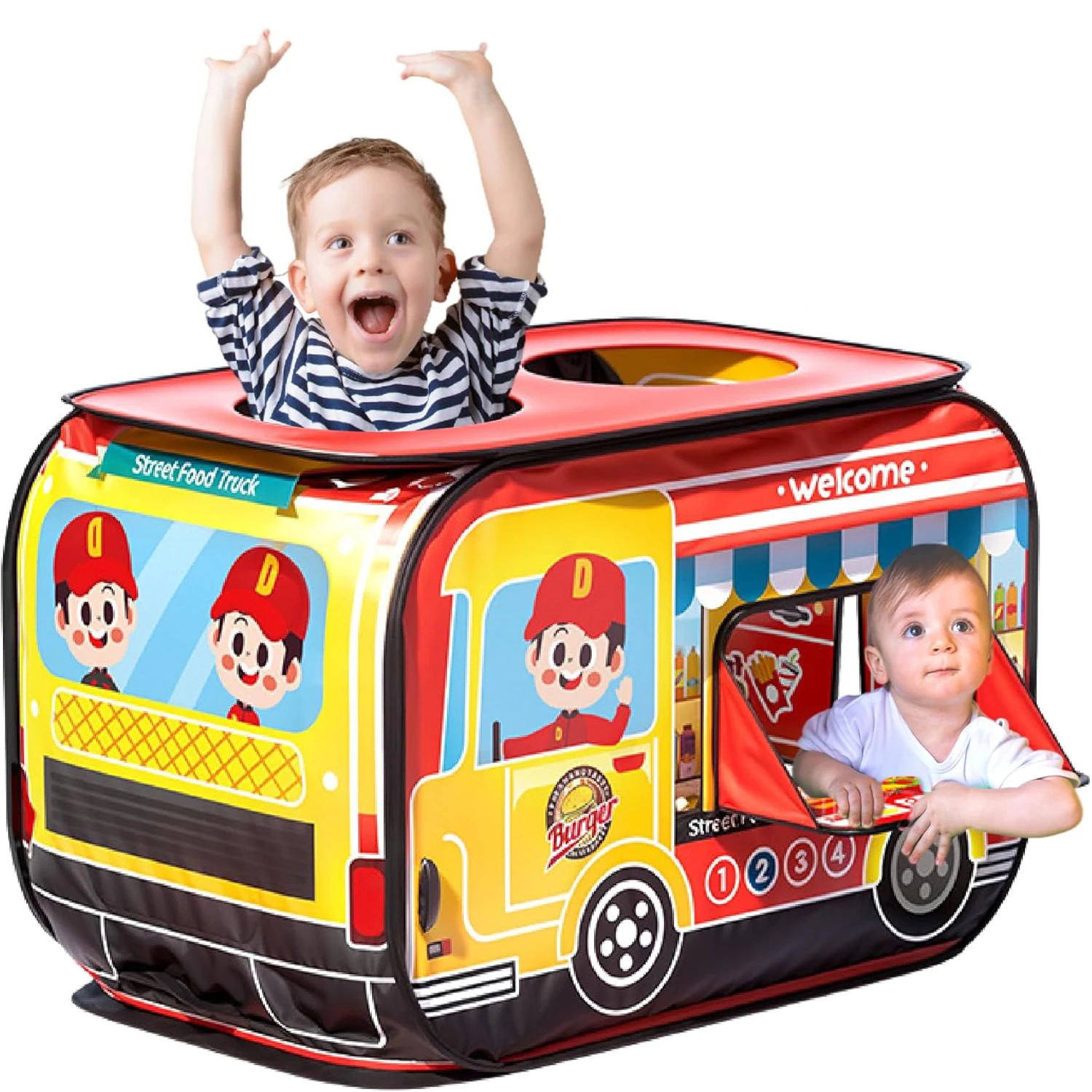 Tienda emergente para niños. Tienda de juegos de camiones de comida. Soporte de limonada grande y fácil de organizar para niños. Juguete de camión de comida. Regalo de cumpleaños para niñas