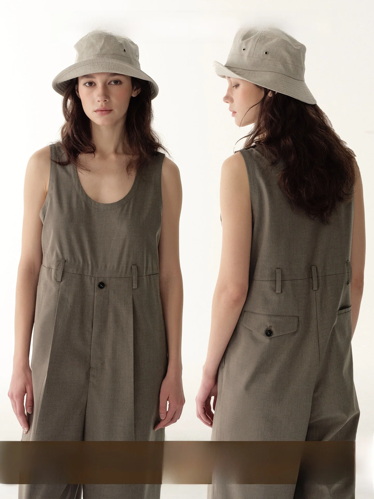 

High Waist Suit Pants Women's Vintage Commuter Style Drapey Wide Leg Jumpsuit Comfortable Loose Fit Long Pants Polyester Fiber