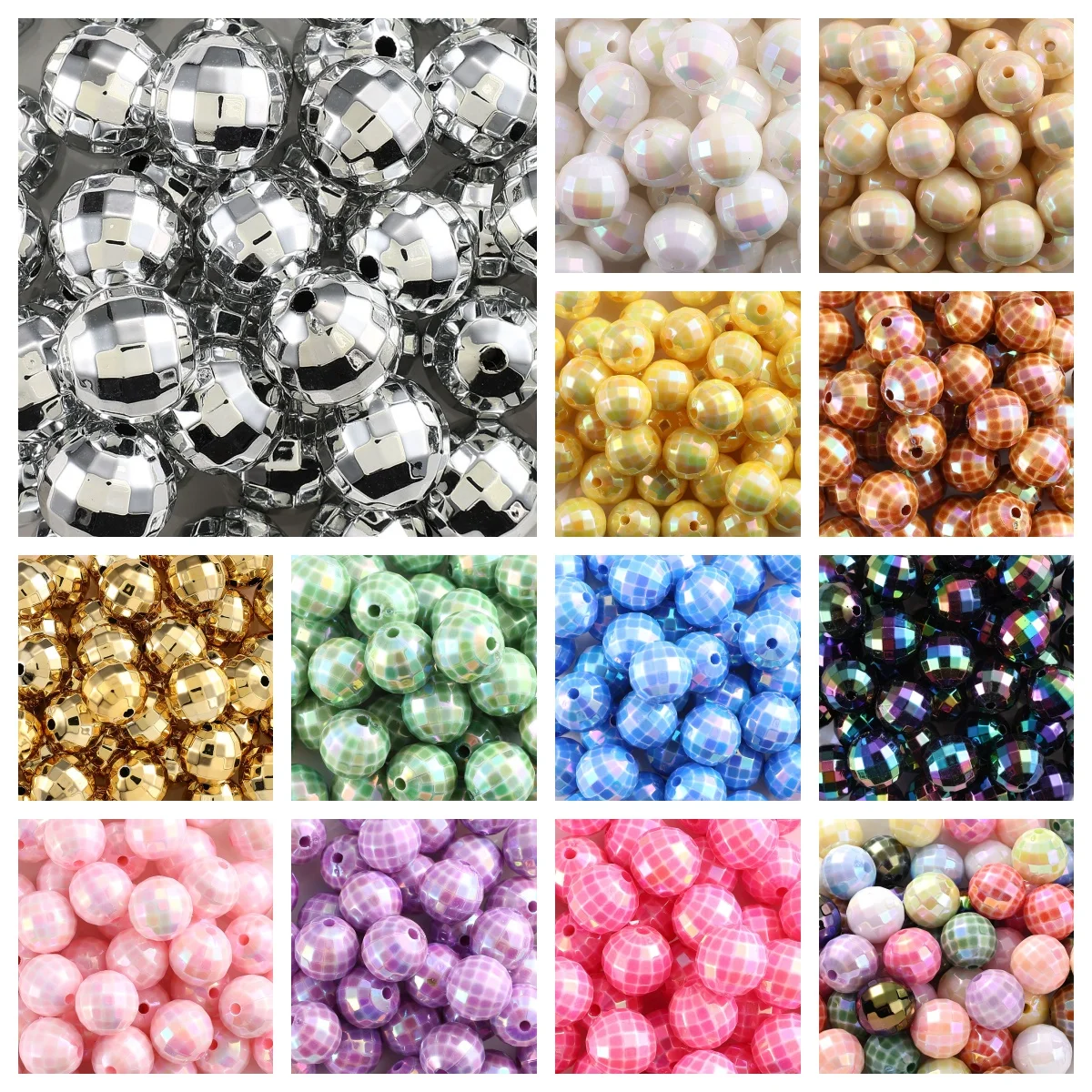 10pcs Colorful Round Disco Ball Beads for Jewelry Making Shiny Reflactive Mirror Design Diy  Bracelet Fashion Accessories