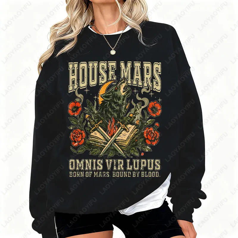 

Рубашка House Mars The Institute Red Rising Sevro Omnis Vir Lupus, пуловеры с круглым вырезом, винтажный свитшот для книг, подарок для любовника