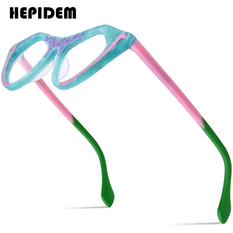 

HEPIDEM Acetate Glasses Frame Women Luxury Brand Design Cat Eye Eyeglasses Japanese Handmade Spectacle Thick Cateye Eyewear 9372