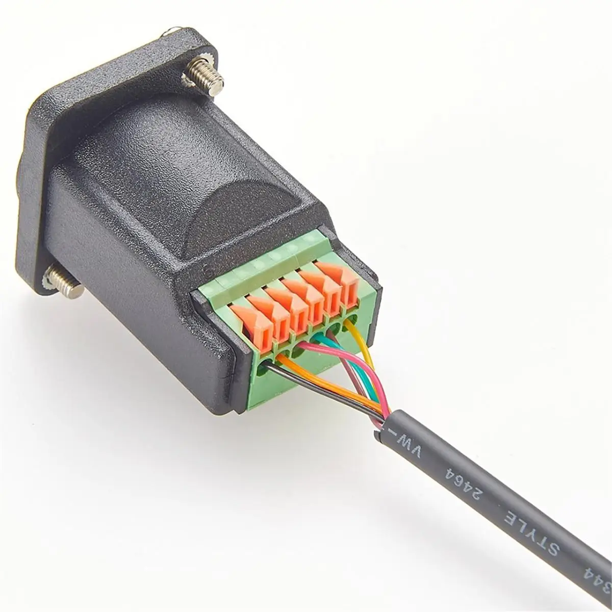 RJ12 6P6C Female Panel Mount 6 Pin Terminal Block Adapter Bulkhead D-Type Module RJ12 6P6C Flange Mount Connector